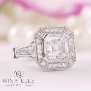 Custom Made To Order Moissanite and Diamonds Ring